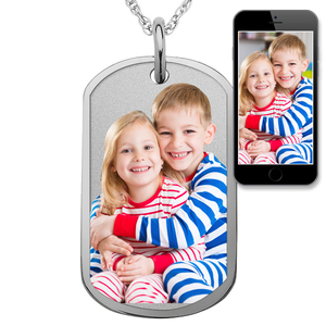 Photo Engraved Dog Tag with Border
