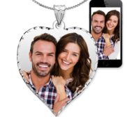 Sterling Silver Valentine s Day Photo Engraved Heart Package