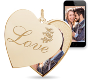  Love  Heart Swivel Photo Pendant