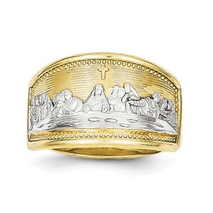 10k Two Tone Gold Ladies Last Supper Ring