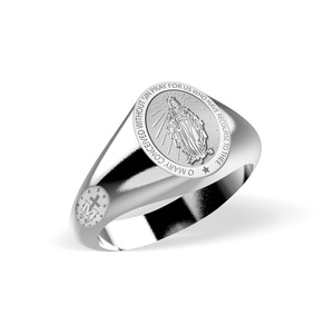 Miraculous Medal Virgin Mary Signet Ring  EXCLUSIVE 