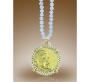 Round Shaped Framed Pendant w  1 CT  In Diamonds