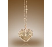 Heart Shaped Framed Pendant w  Diamonds
