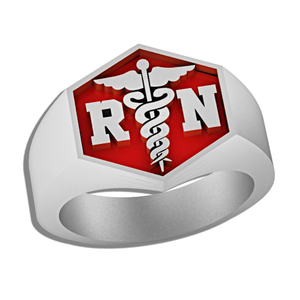 Registered Nurse   Hexagon Shaped Signet RN Ring