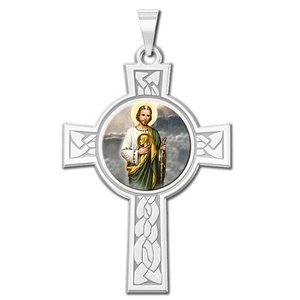 Saint Jude Cross Religious Medal   Color EXCLUSIVE 