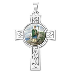 Saint Patrick Cross Religious Medal   Color EXCLUSIVE 