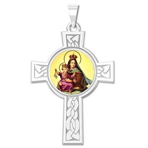Our Lady of Mount Carmel Cross Religious Medal   Color EXCLUSIVE 