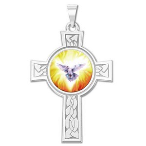Holy Spirit Cross Religious Medal   Color EXCLUSIVE 