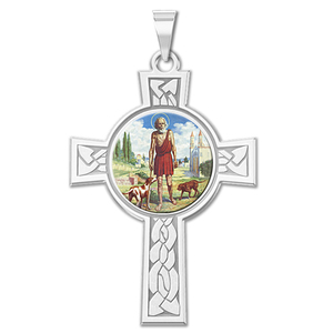 Saint Lazarus Color Cross Religious Medal   EXCLUSIVE 