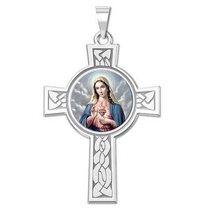 Sacred Heart of Mary Cross Religious Medal  Color EXCLUSIVE 