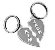 Engravable Sterling Silver Broken Heart Keychains