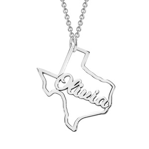 Personalized Texas State Pendant w  Name