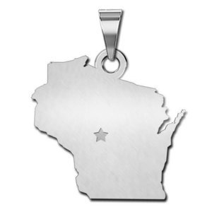 Personalized Wisconsin Pendant or Charm