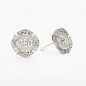 Personalized Fire Badge Earrings with Your Number   Department