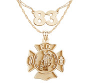 Customized Stackable Saint Florian Fire Badge and Number Woman s Necklaces