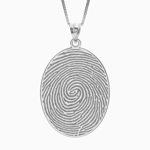Custom Fingerprint Oval Charm or Pendant