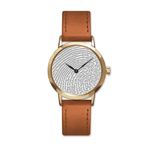 Custom Swiss QuartzLine Fingerprint Leather Band Watch
