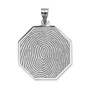 Custom Fingerprint Octagon Charm or Pendant