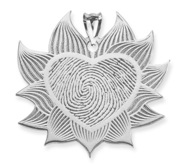 Custom Heart Fingerprint Ornate Necklace