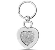 Stainless Steel Custom Fingerprint Heart Keychain