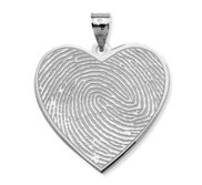 Custom Fingerprint Heart Charm or Pendant