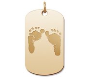 Custom Footprint Dog Tag Charm or Pendant