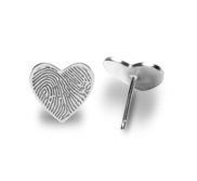 Custom Fingerprint Heart Earrings
