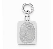 Sterling Silver Custom Fingerprint Rectangle Cremation or Ash Filler