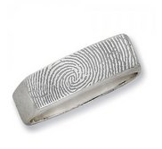 Custom Men s Fingerprint Rectangle Signet Ring
