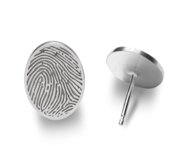 Custom Fingerprint Oval Earrings
