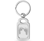 Stainless Steel Custom Footprint Rectangle Keychain