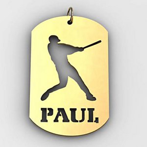 Personalized Softball Sports Dog Tag Cut Out Necklace