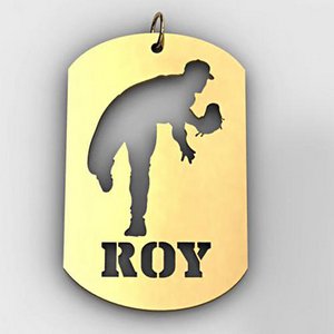 Personalized Softball Pitcher Sports Dog Tag Cut Out Necklace