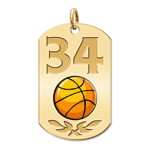 Personalized Basketball Number Dog Tag Color Pendant