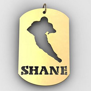 Personalized Football Sports Dog Tag Cut Out Necklace