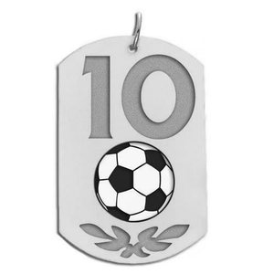 Personalized Soccer Number Dog Tag Color Pendant