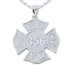 Personalized Professional Shape Firefighter Badge with Your Number   Department