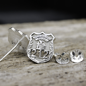 Personalized Police Badge Earrings with Your Number   Department