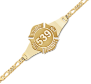 Personalized Firefighter Badge Bracelet with Your Department and Badge Number