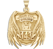 Personalized Angel Wing Police Badge w  Department and Number