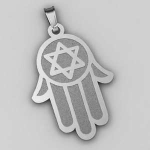 Hamsa Pendant w  Star of David Symbol