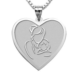 Mother and Daughter   Heart Pendant