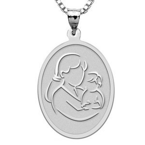 Mother and Son   Oval Pendant