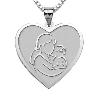 Mother and Son   Heart Pendant