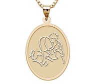 Mother with Three Daughters   Oval Pendant