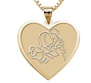 Mother with Three Daughters   Heart Pendant