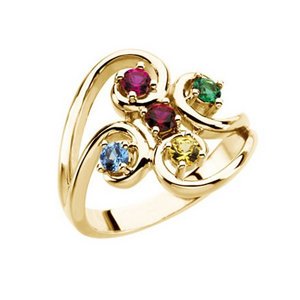 Mother s Ring with Five Birthstones