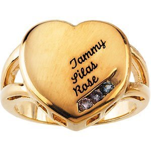 3 Stone Mother s Personalized Heart Ring
