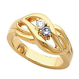 Two Birthstones Mother s Ring