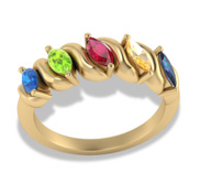 5 Marquise Shaped Birthstone Mother s Personalized Ring